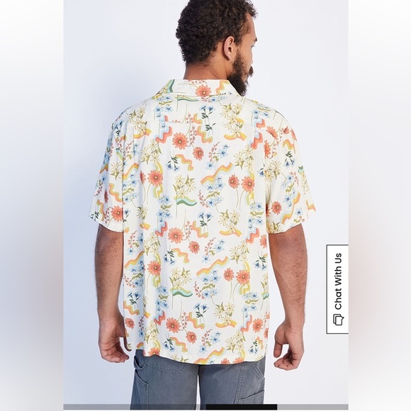 Pacsun Cruise Resort Camp Button Up Shirt Standard Fit Lightweight M Floral - Picture 6 of 16